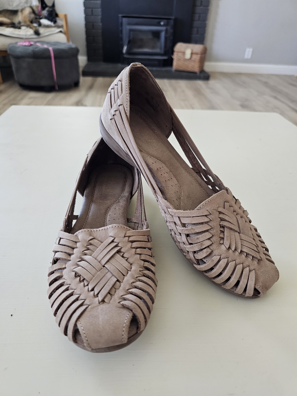 Natural Soul Woven Flats in Taupe